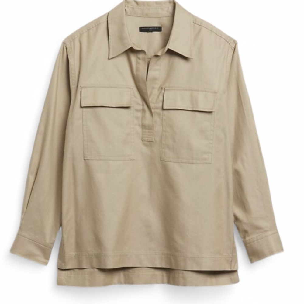 NWT Banana Republic Double- Pocket Popover Blouse